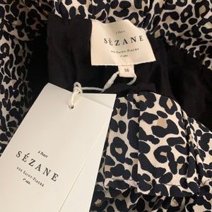 NWT Sezane Elie leopard print skirt (36)